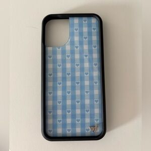 Wildflower iPhone 16plus Blue Heart Pattern Phone Case